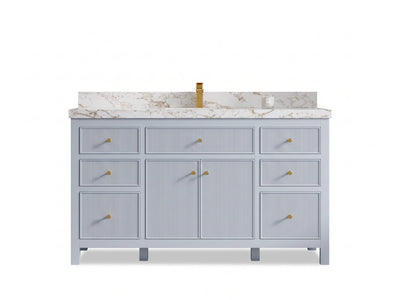 Sonoma 60 in W x 22 in D Free Standing Reeded Single Sink Bathroom Vanity