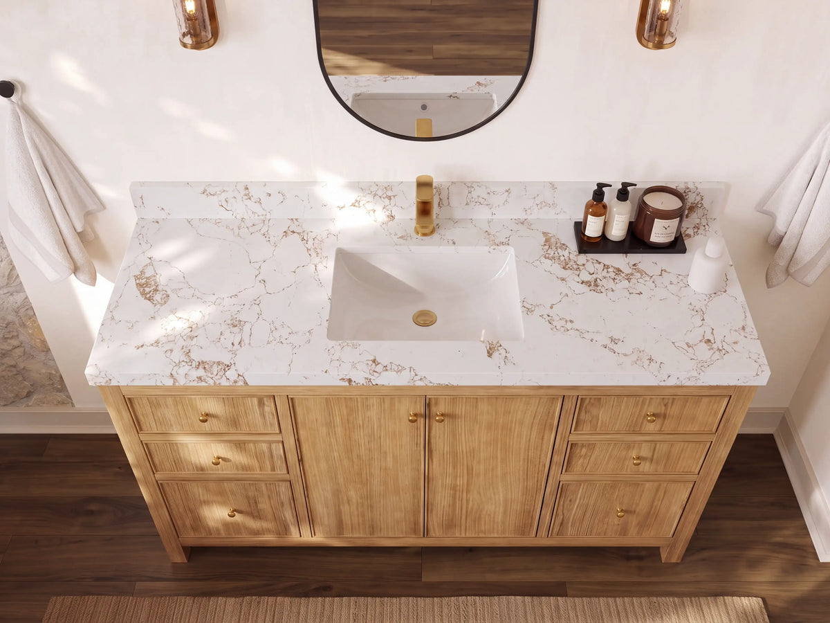 Chicago Teak 60 in. W x 22 in. D Single Sink Bathroom Vanity