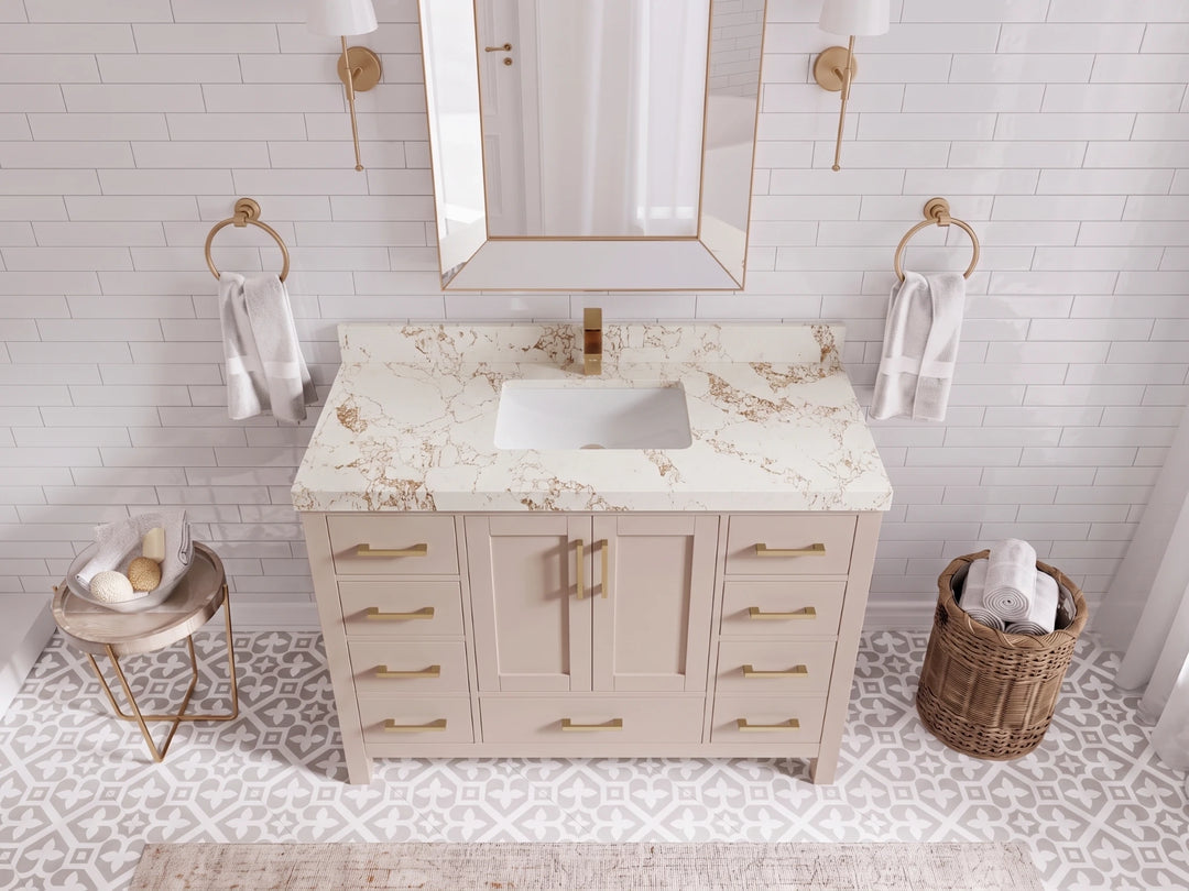 Malibu 48 in. W x 22 in. D Single Sink Bathroom Vanity | 
              
                Pink
                
                  
             - MLB_PNK_WHQZ_48S - photo №24