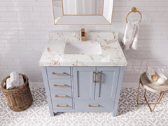 Malibu 36 in. W x 22 in. D with Center Sink Bathroom Vanity - photo 25