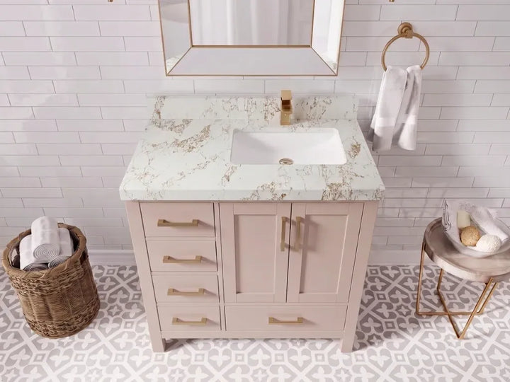 Malibu 36 in. W x 22 in. D Right Offset Sink Bathroom Vanity - photo 28