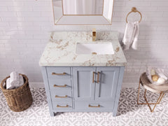 Malibu 36 in. W x 22 in. D Right Offset Sink Bathroom Vanity - photo 27