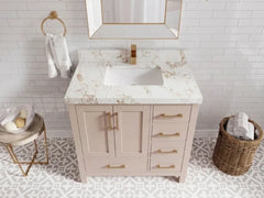 Malibu 36 in. W x 22 in. D Bathroom Vanity Center Sink - photo 26