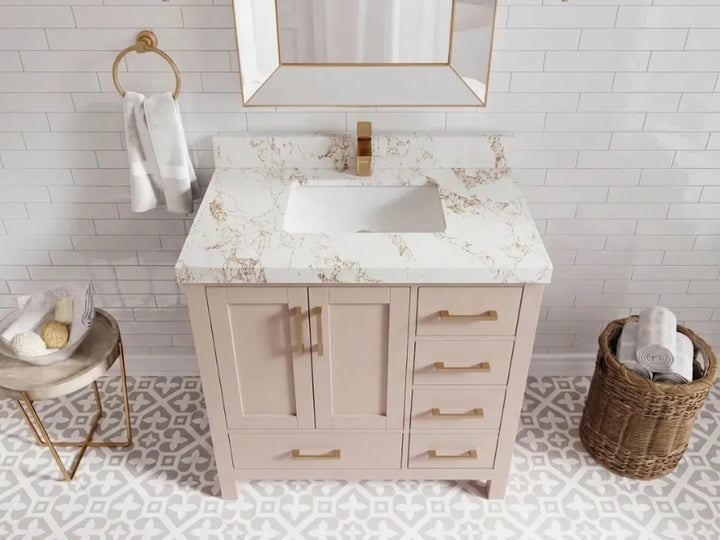 Malibu 36 in. W x 22 in. D Bathroom Vanity Center Sink - photo 26