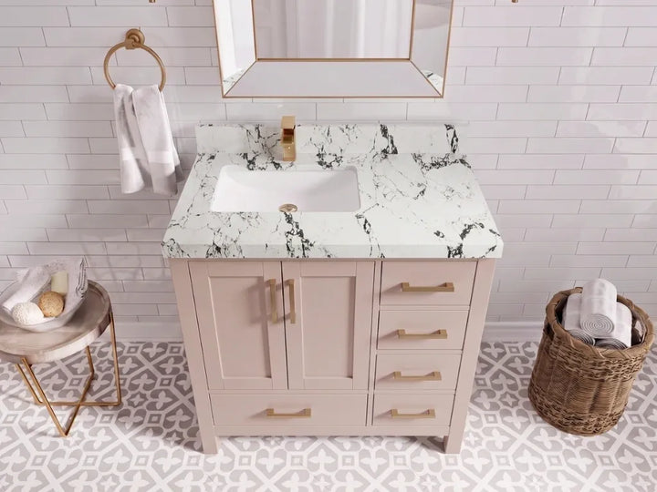 Malibu 36 in. W x 22 in. D Left Offset Sink Bathroom Vanity - photo 29