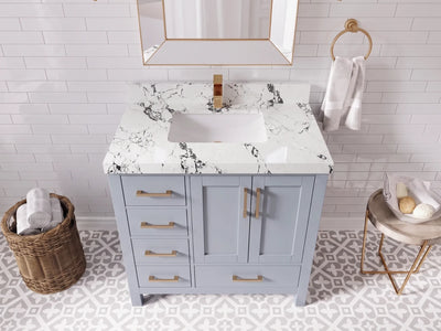 Malibu 36 in. W x 22 in. D with Center Sink Bathroom Vanity