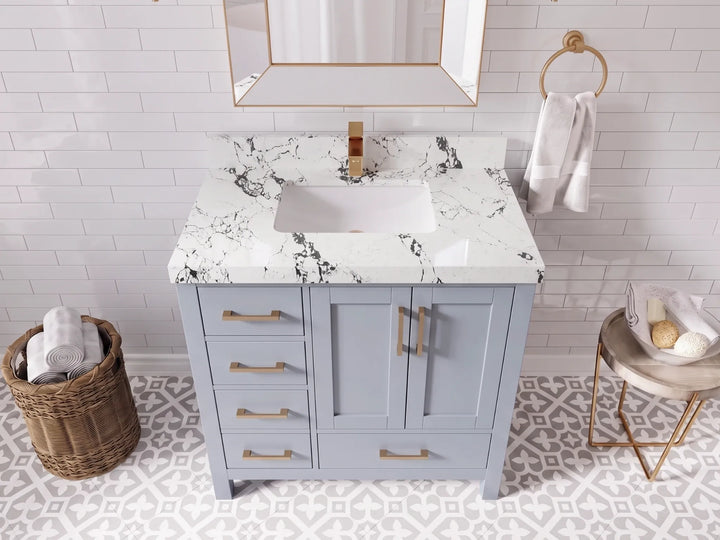 Malibu 36 in. W x 22 in. D with Center Sink Bathroom Vanity - photo 26