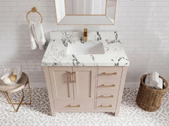 Malibu 36 in. W x 22 in. D Bathroom Vanity Center Sink - photo 27