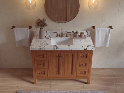 Nashville Teak Wood 48 in. W x 22 in. D Single Sink Bathroom Vanity