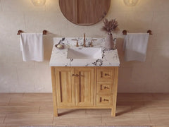 Nashville Teak Wood 36 in. W x 22 in. D Center Sink Bathroom Vanity - photo 27