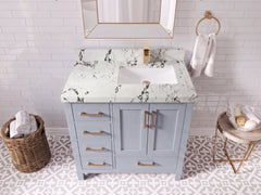 Malibu 36 in. W x 22 in. D Right Offset Sink Bathroom Vanity - photo 28