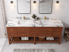 Parker Teak Wood 84 in. W x 22 in. D Double Sink Bathroom Vanity - photo 19