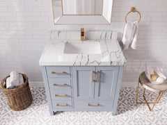 Malibu 36 in. W x 22 in. D with Center Sink Bathroom Vanity - photo 27