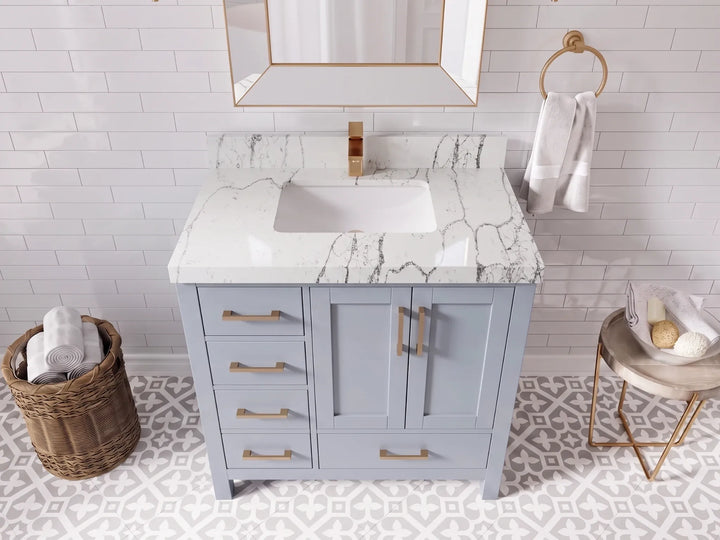 Malibu 36 in. W x 22 in. D with Center Sink Bathroom Vanity - photo 27