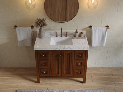 Nashville Teak Wood 42 in. W x 22 in. D Single Sink Bathroom Vanity