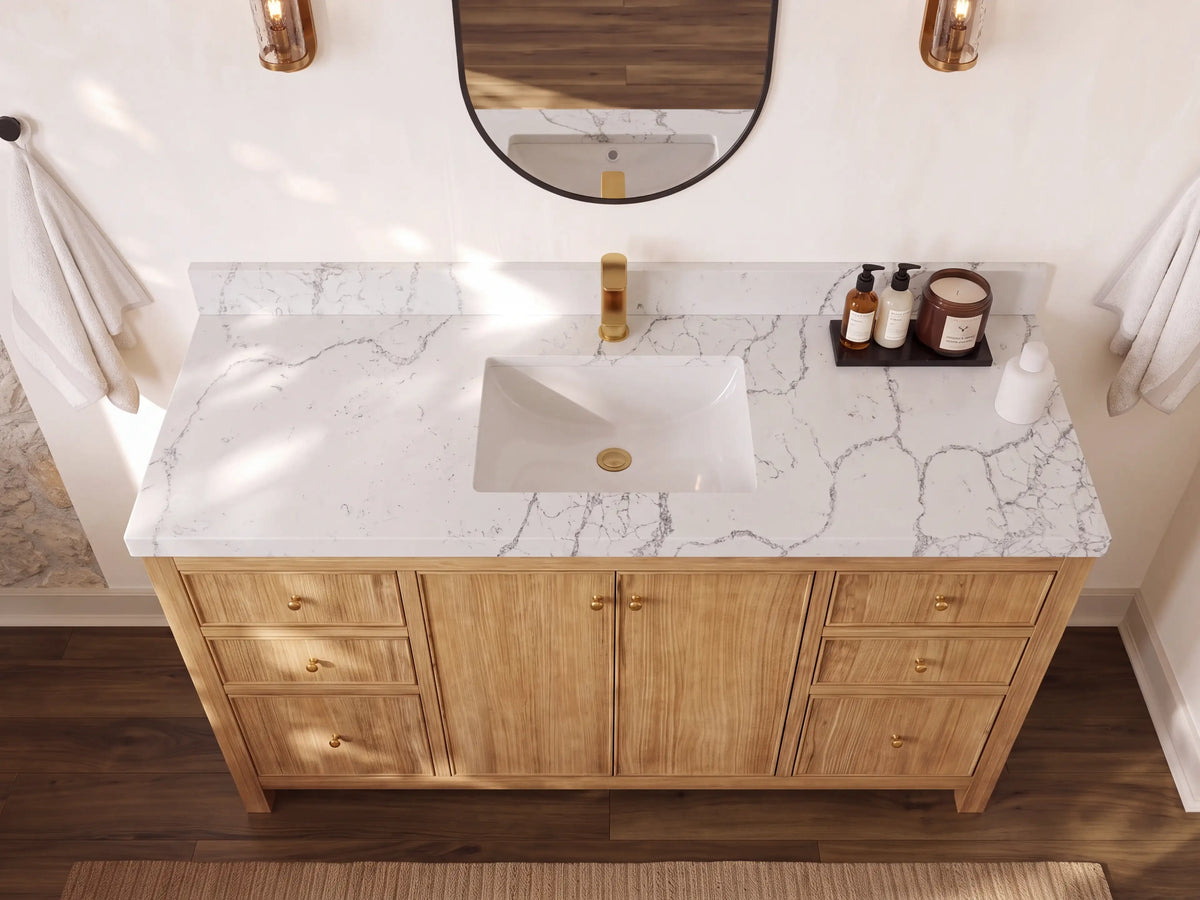 Chicago Teak 60 in. W x 22 in. D Single Sink Bathroom Vanity