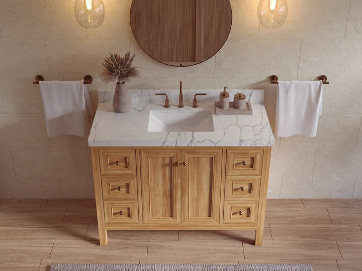 Nashville Teak Wood 48 in. W x 22 in. D Single Sink Bathroom Vanity - photo 27