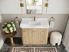 Houston White Oak 42 in. W x 22 in. D Free Standing Curved Edge Single Sink Bathroom Vanity - photo 21