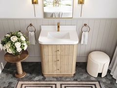 Houston White Oak 30 in. W x 22 in. D Free Standing Curved Edge Single Sink Bathroom Vanity - photo 23