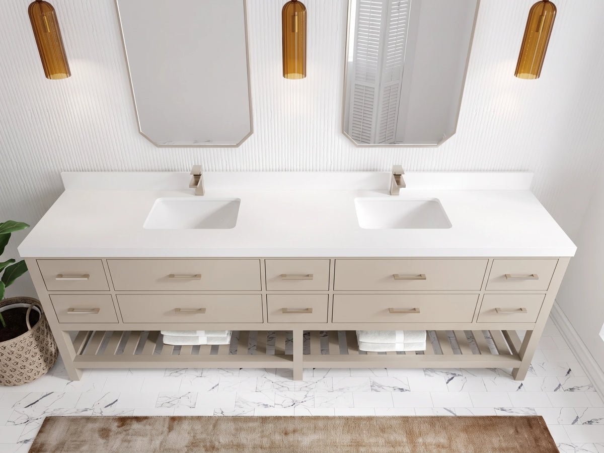 Parker 96 in W x 22 in D Free Standing Double Sink Bathroom Vanity
