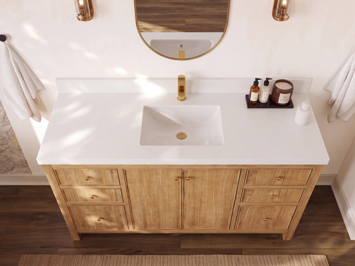 Chicago Teak 60 in. W x 22 in. D Single Sink Bathroom Vanity