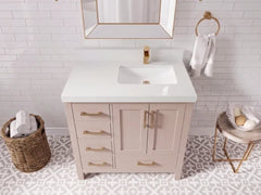 Malibu 36 in. W x 22 in. D Right Offset Sink Bathroom Vanity - photo 31