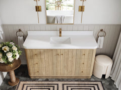 Houston White Oak 60 in. W x 22 in. D Free Standing Curved Edge Single Sink Bathroom Vanity - photo 21