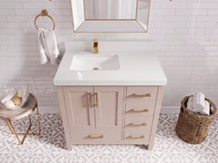 Malibu 36 in. W x 22 in. D Left Offset Sink Bathroom Vanity - photo 31