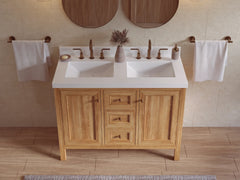 Nashville Teak Wood 48 in. W x 22 in. D Double Sink Bathroom Vanity - photo 10