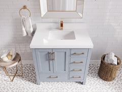 Malibu 36 in. W x 22 in. D Bathroom Vanity Center Sink - photo 25