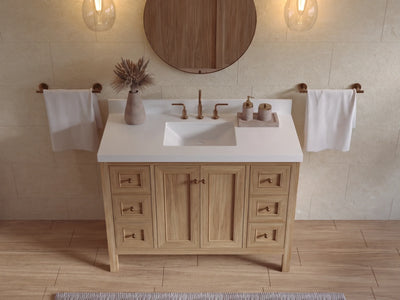 Nashville Teak Wood 48 in. W x 22 in. D Single Sink Bathroom Vanity