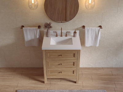 Nashville Teak Wood 30 in. W x 22 in. D Single Sink Bathroom Vanity