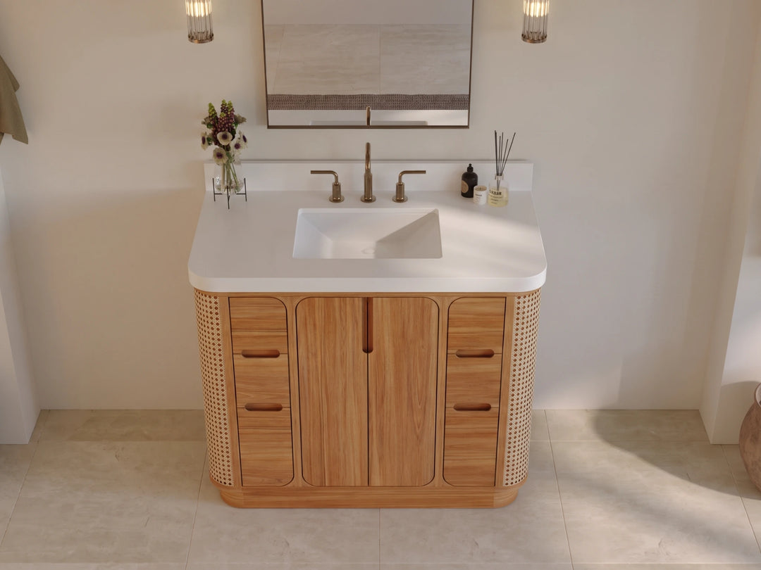 Ventura Teak 42 in. W x 22 in. D Single Sink Bathroom Vanity | 
              
                Light Natural Teak
                
                  
             - VTR_TK_LNT_CA_LZ_42 - photo №11