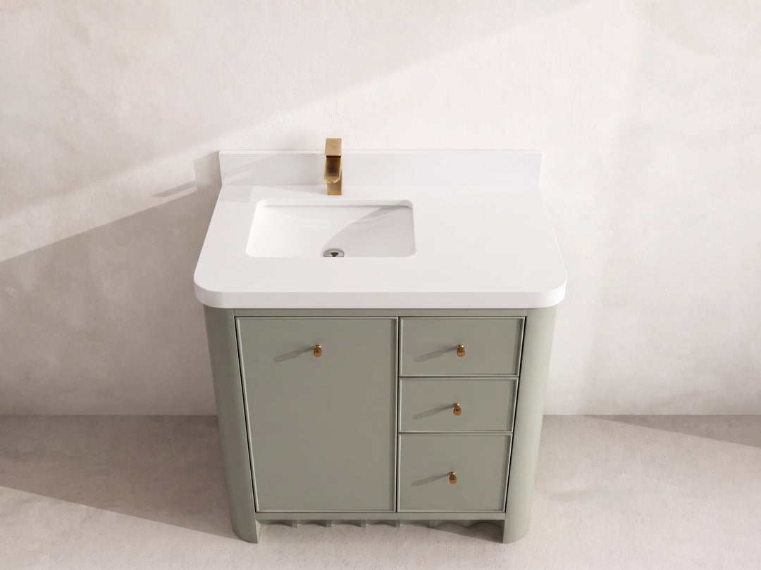 Orlando 36 in. W x 22 in. D Left Offset Sink Bathroom Vanity | 
              
                Evergreen
                
                  
             - ORL_EGN_CA_GL_36L - photo №13
