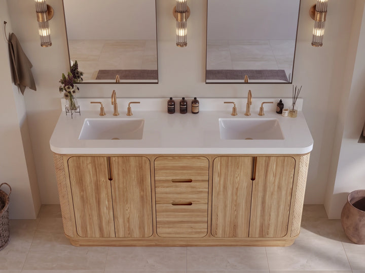 Ventura Teak 72 in. W x 22 in. D Double Sink Bathroom Vanity - photo 7