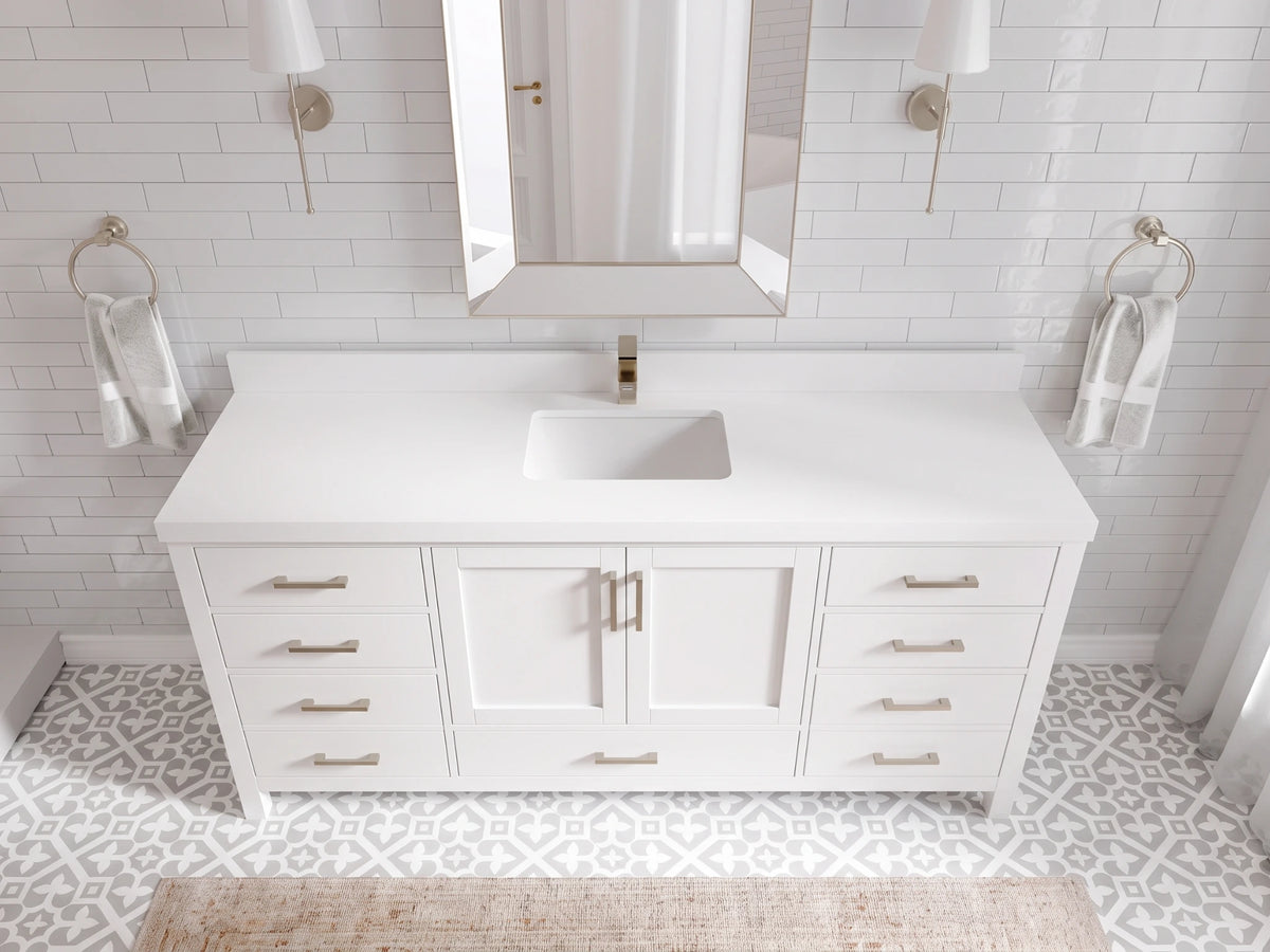Malibu 72 in. W x 22 in. D Single Sink Bathroom Vanity