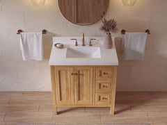 Nashville Teak Wood 36 in. W x 22 in. D Center Sink Bathroom Vanity - photo 28