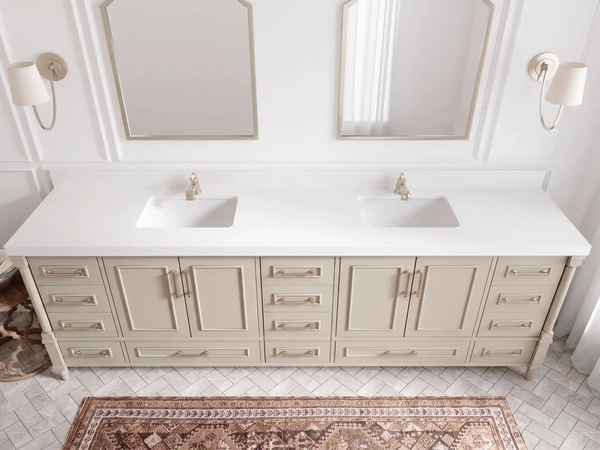 Aberdeen 96 in W x 22 in D Free Standing Double Sink Bathroom Vanity