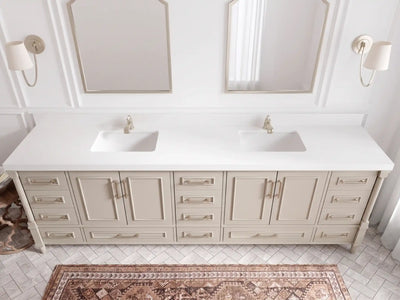 Aberdeen 96 in W x 22 in D Free Standing Double Sink Bathroom Vanity