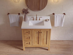 Nashville Teak Wood 36 in. W x 22 in. D Center Sink Bathroom Vanity - photo 22