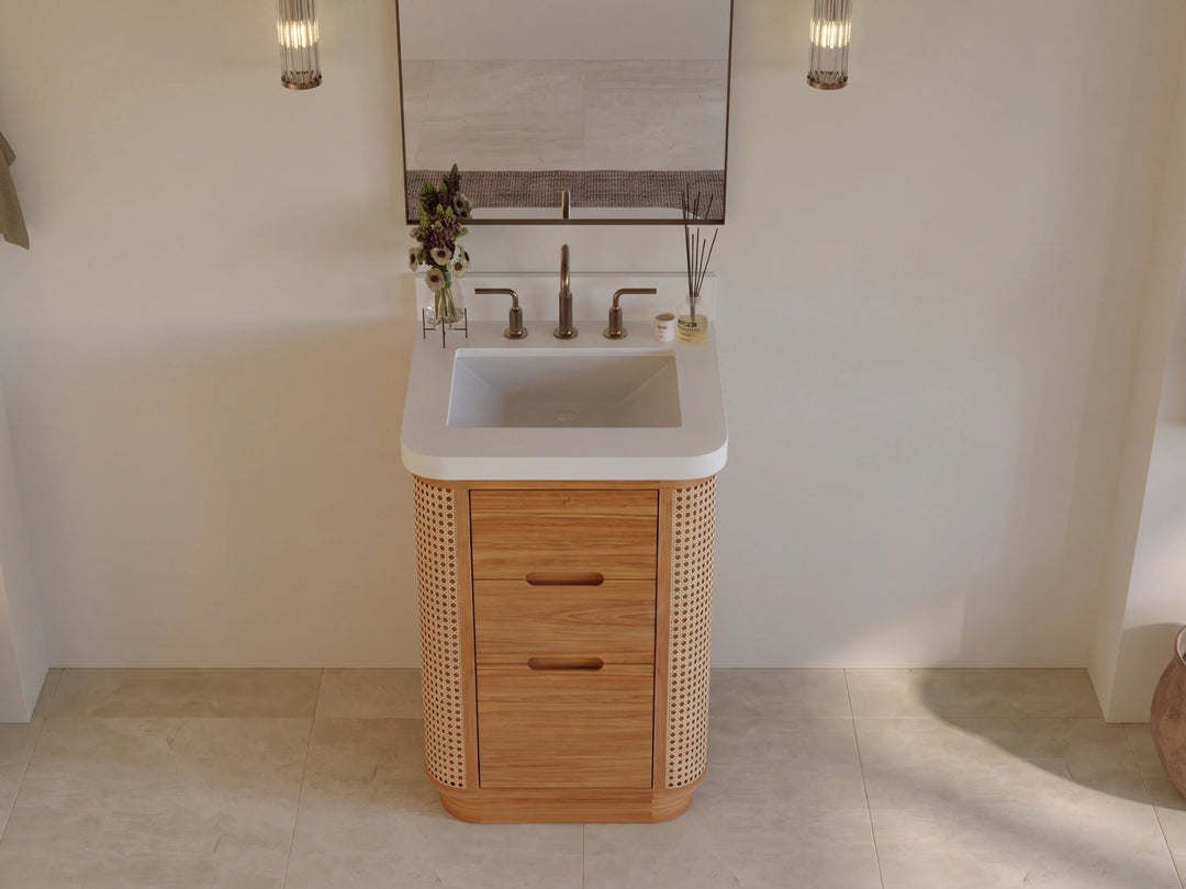 Ventura Teak 24 in. W x 22 in. D Single Sink Bathroom Vanity | 
              
                Light Natural Teak
                
                  
             - VTR_TK_LNT_CARM_24 - photo №13