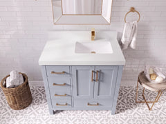 Malibu 36 in. W x 22 in. D Right Offset Sink Bathroom Vanity - photo 30