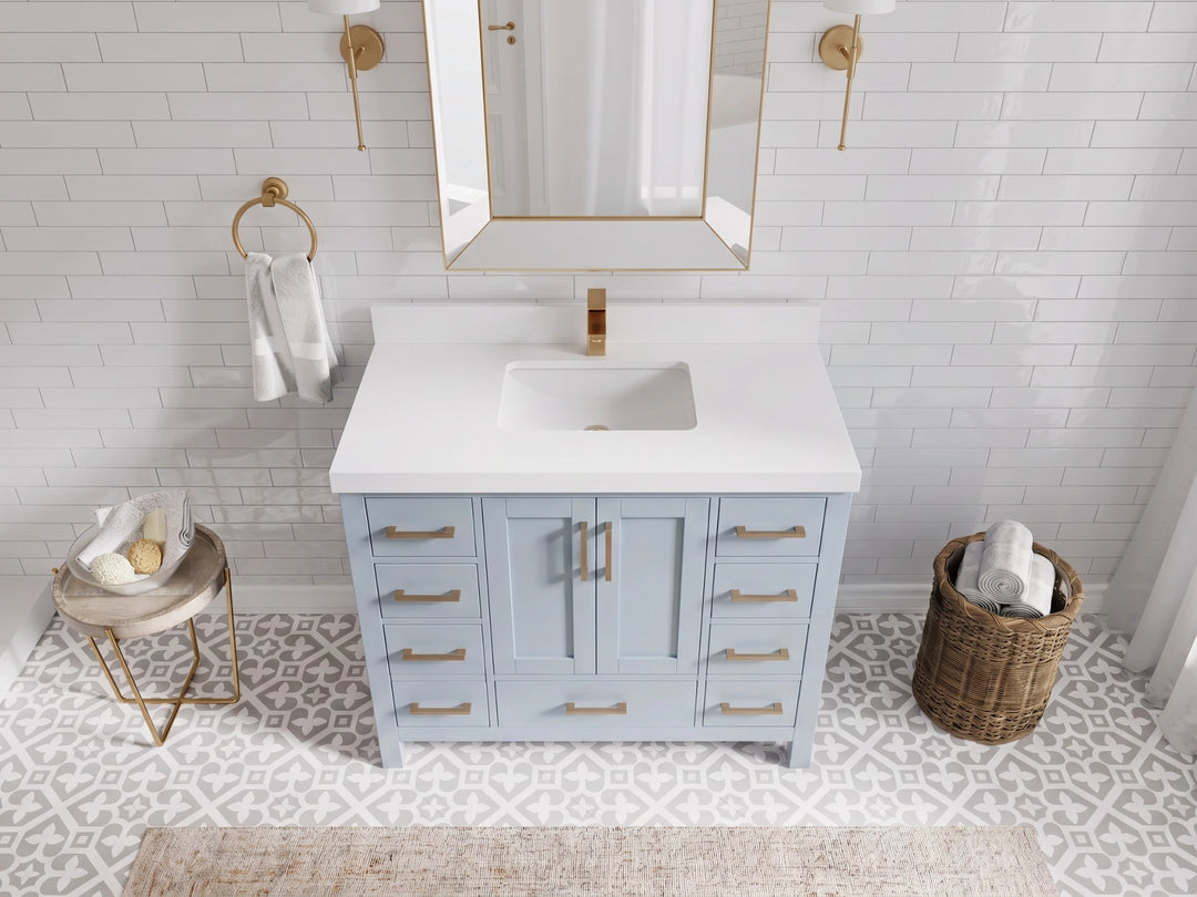 Malibu 42 in. W x 22 in. D Single Sink Bathroom Vanity | 
              
                Blue Heather
                
                  
             - MLB_BLU_WHQZ_42 - photo №29