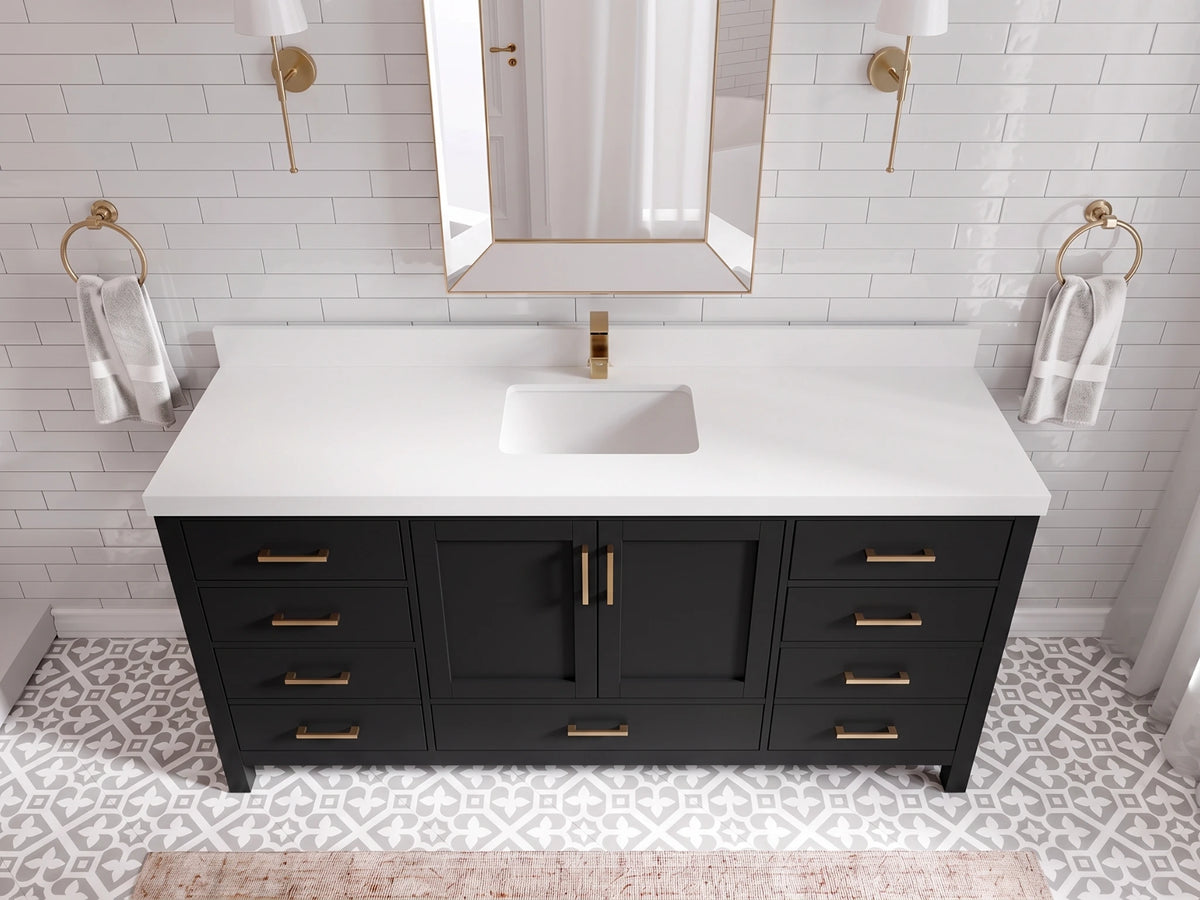 Malibu 72 in. W x 22 in. D Single Sink Bathroom Vanity