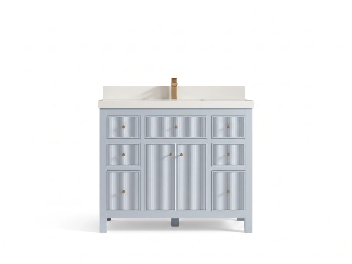 Sonoma 42 in W x 22 in D Free Standing Reeded Single Sink Bathroom Vanity