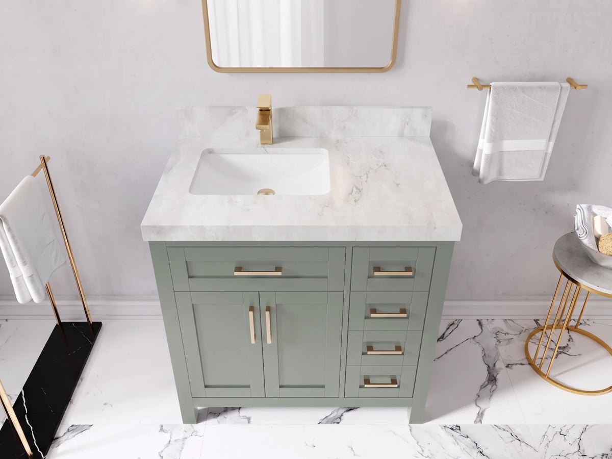 Cambridge 36 in. W x 22 in. D Left Offset Sink Bathroom Vanity