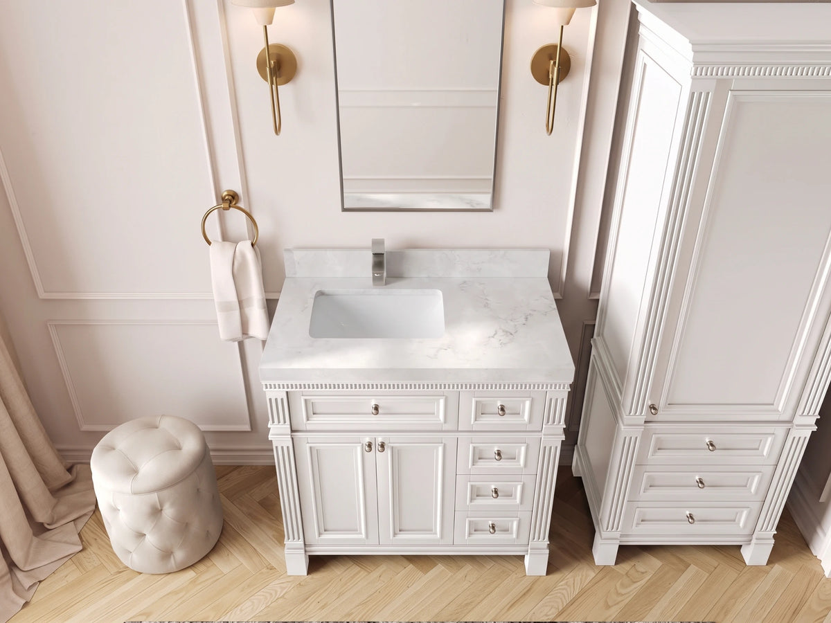 Paris 36 in. W x 22 in. D Left Offset Sink Bathroom Vanity