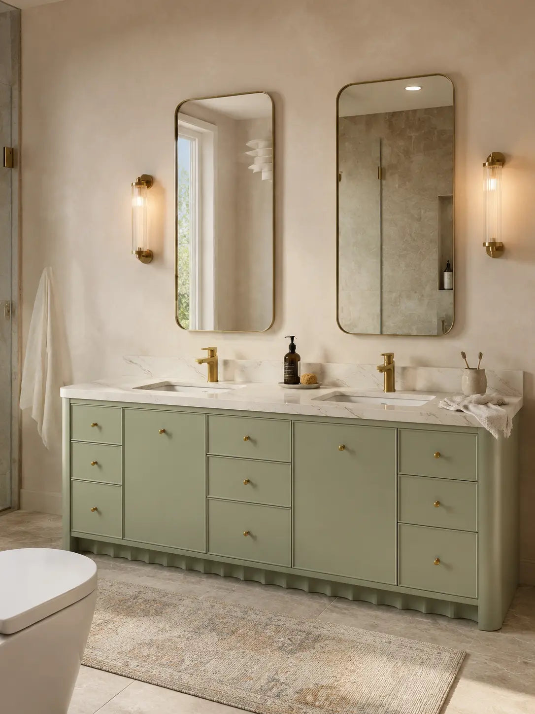 Orlando double-sink bathroom vanity in a modern bathroom interior