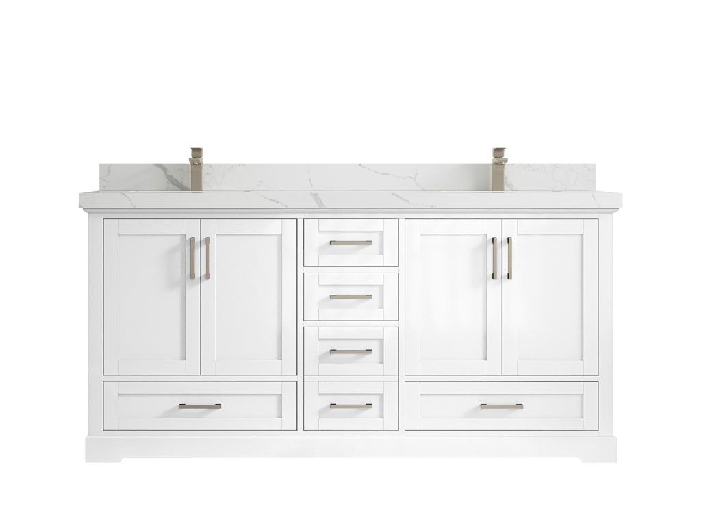 Boston 72 in. W x 22 in. D Double Sink Bathroom Vanity with Countertop ...