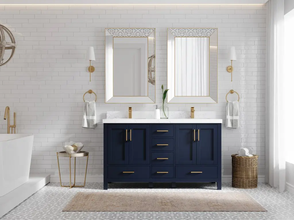 Malibu 60 in. W x 22 in. D Double Sink Bathroom Vanity with Countertop ...